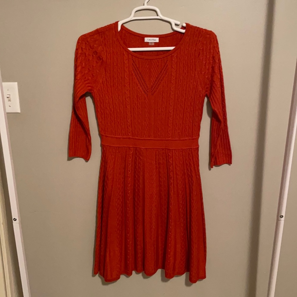 Orange knit Calvin Klein dress-NWOT